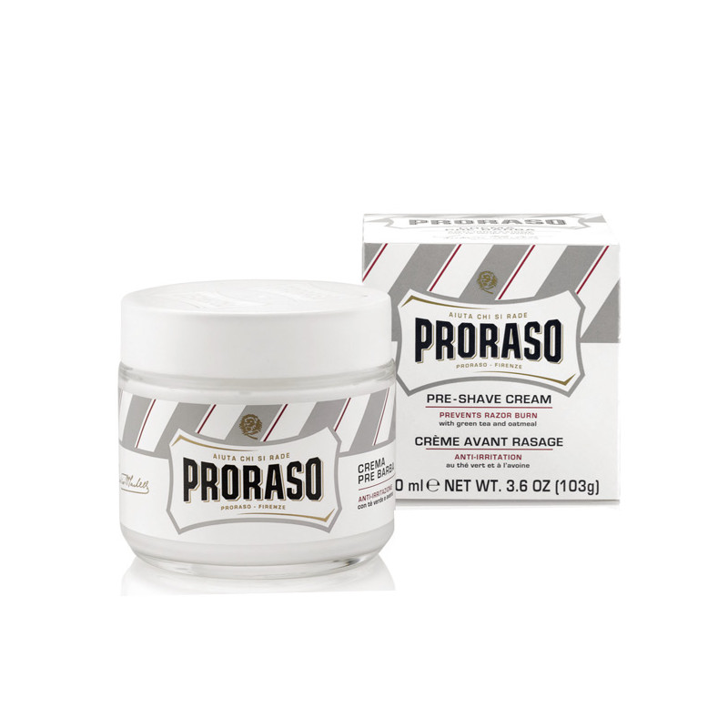 Proraso Ligne Blanc Crème de Pré-Rasage au Thé Vert (100ml) Proraso Ligne Blanc Crème de Pré-Rasage au Thé Vert (100ml)