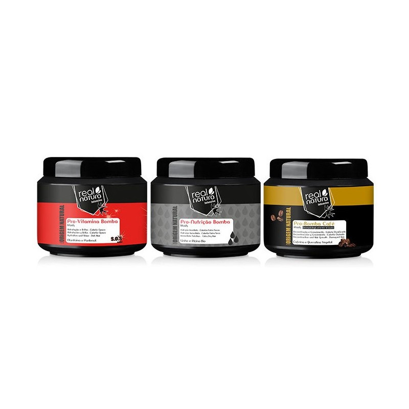 Real Natura Kit Mascara Bomba (3x200ml) Real Natura Kit Mascara Bomba (3x200ml)