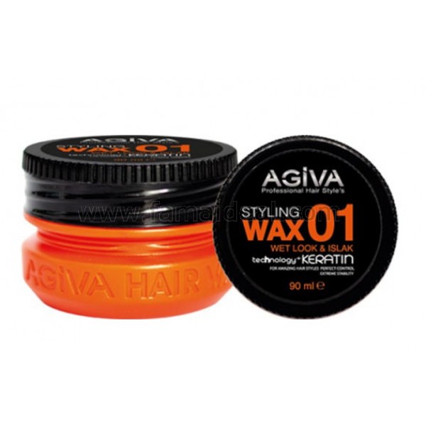 Agiva Hair Styling Wax 01 Wet Look Orange (90ml)