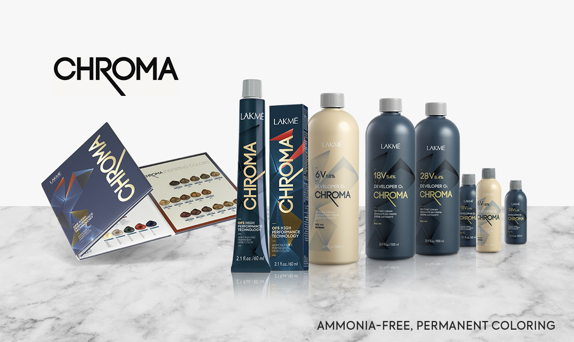 Lakme Chroma. Ammonia-free, permanent coloring